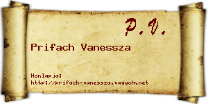 Prifach Vanessza névjegykártya